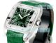 Swiss Replica Cartier Santos Green Face 100th Anniversary Ladies Watch Green Leather Strap (3)_th.jpg